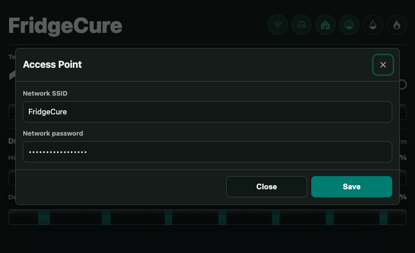 FridgeCure access-point settings